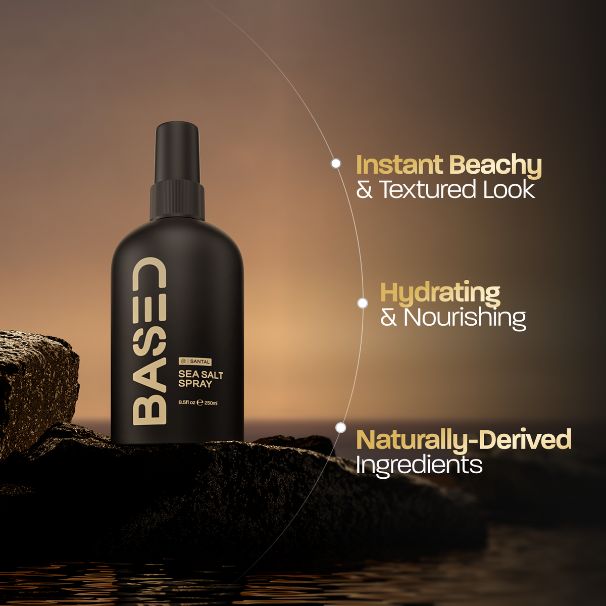 BASED Sea Salt Spray|Beachy Texture|Natural Volume|Effortless Movement